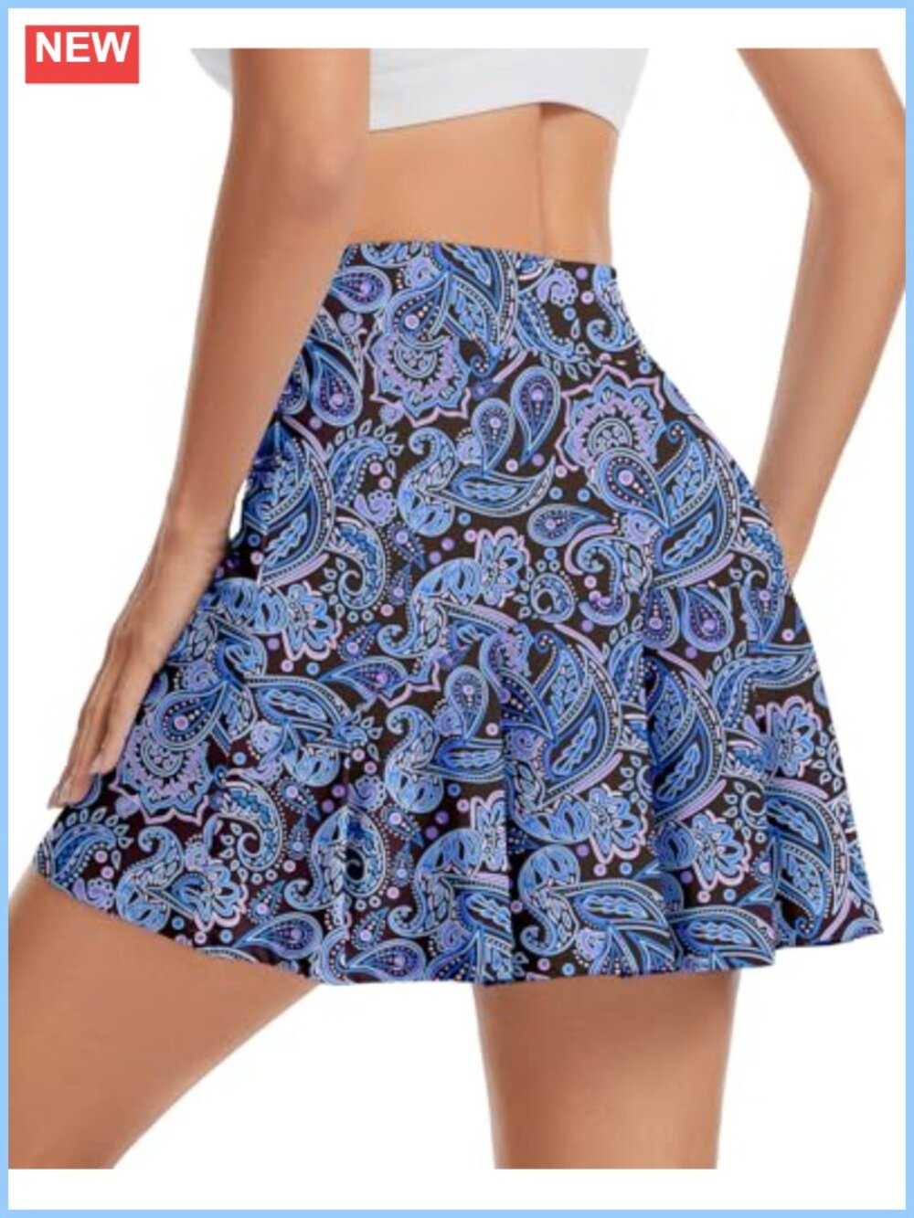 Women's Pleated Tennis Skort with Pockets, UPF 50+ Athletic Skirt